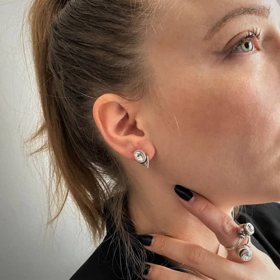 Swarovski Silber Ohrstecker mit Dreieck